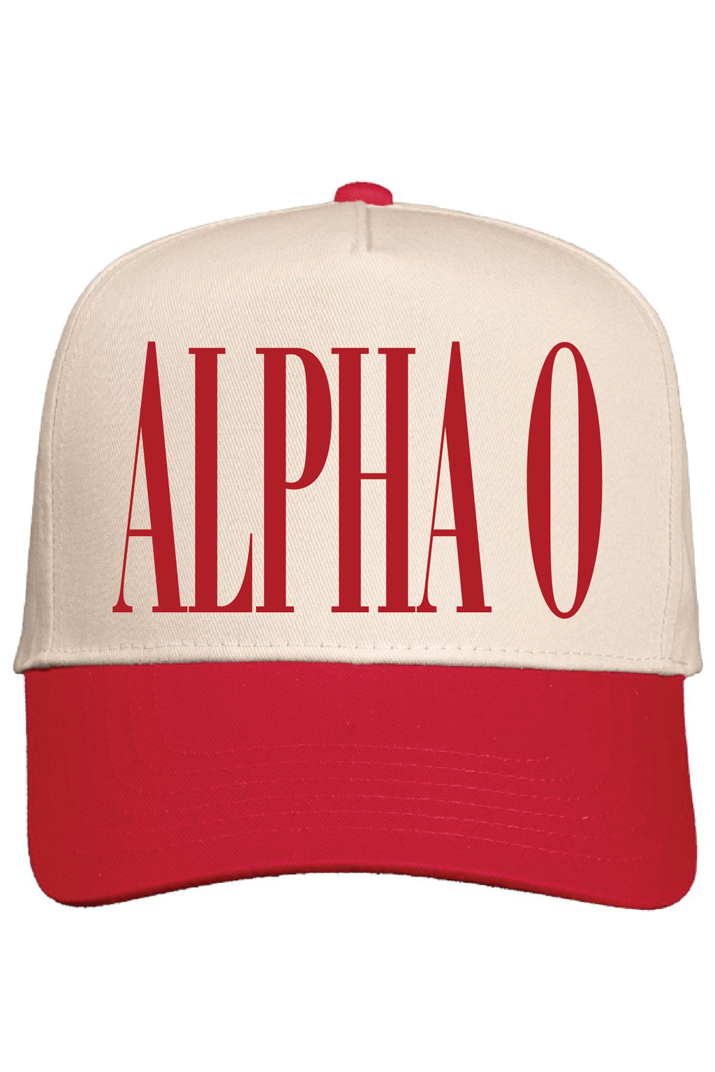 Alpha Chi Red and Natural Baseball Cap