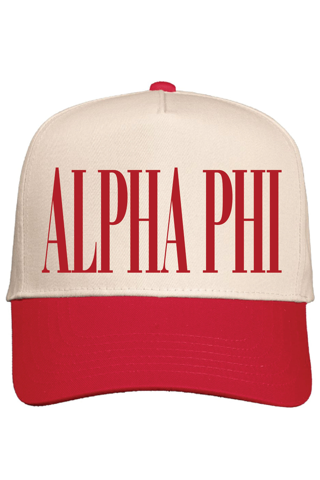 Alpha Chi Red and Natural Baseball Cap