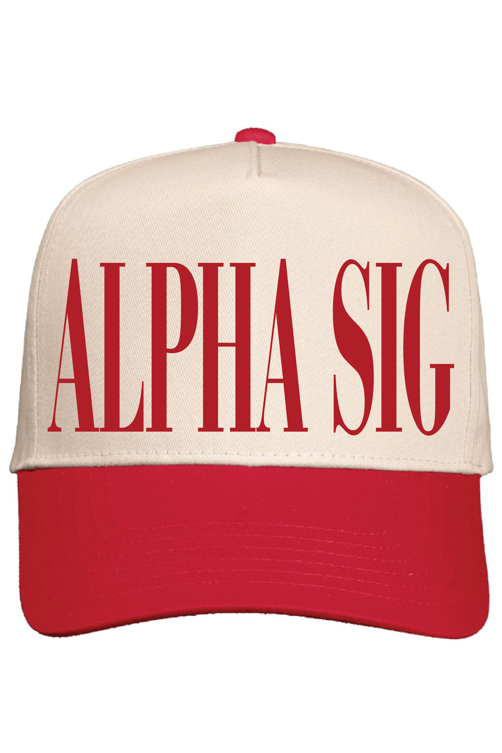 Alpha Chi Red and Natural Baseball Cap