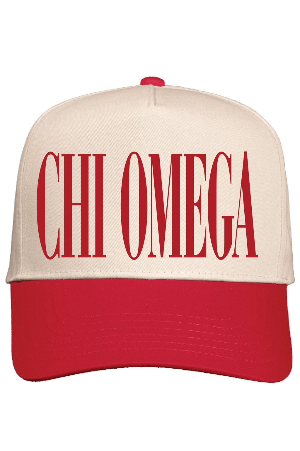 Alpha Chi Red and Natural Baseball Cap
