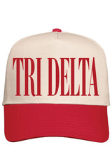 Alpha Chi Red and Natural Baseball Cap