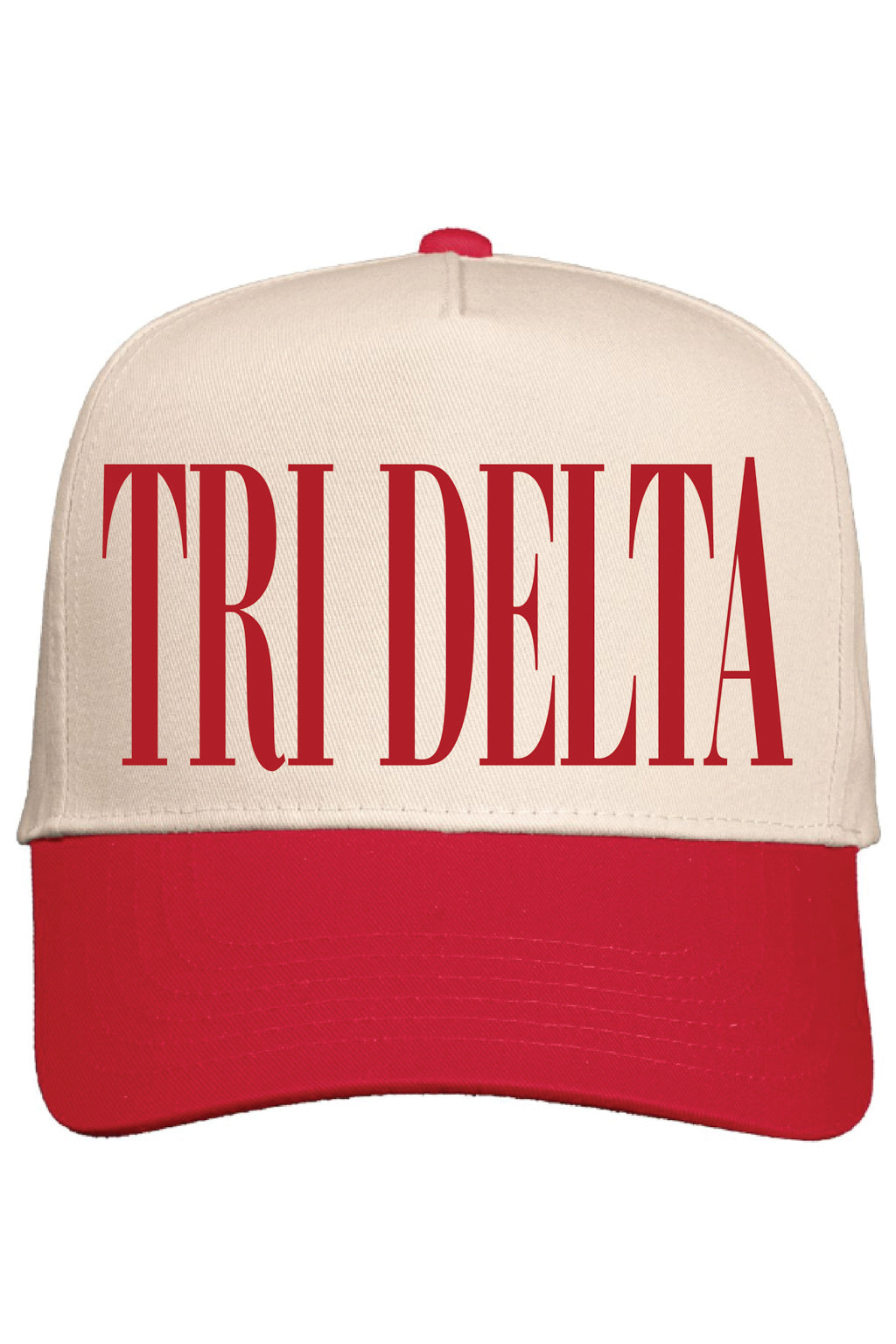 Alpha Chi Red and Natural Baseball Cap