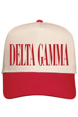 Alpha Chi Red and Natural Baseball Cap