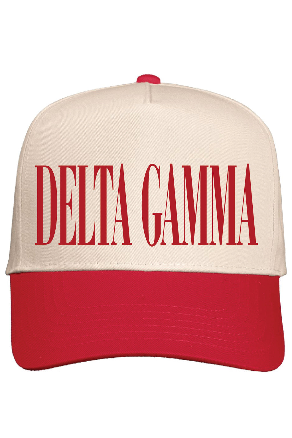 Alpha Chi Red and Natural Baseball Cap