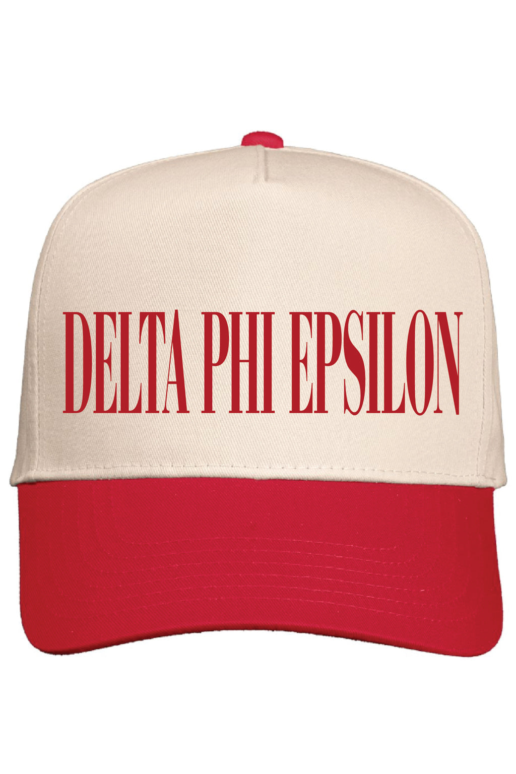Alpha Chi Red and Natural Baseball Cap