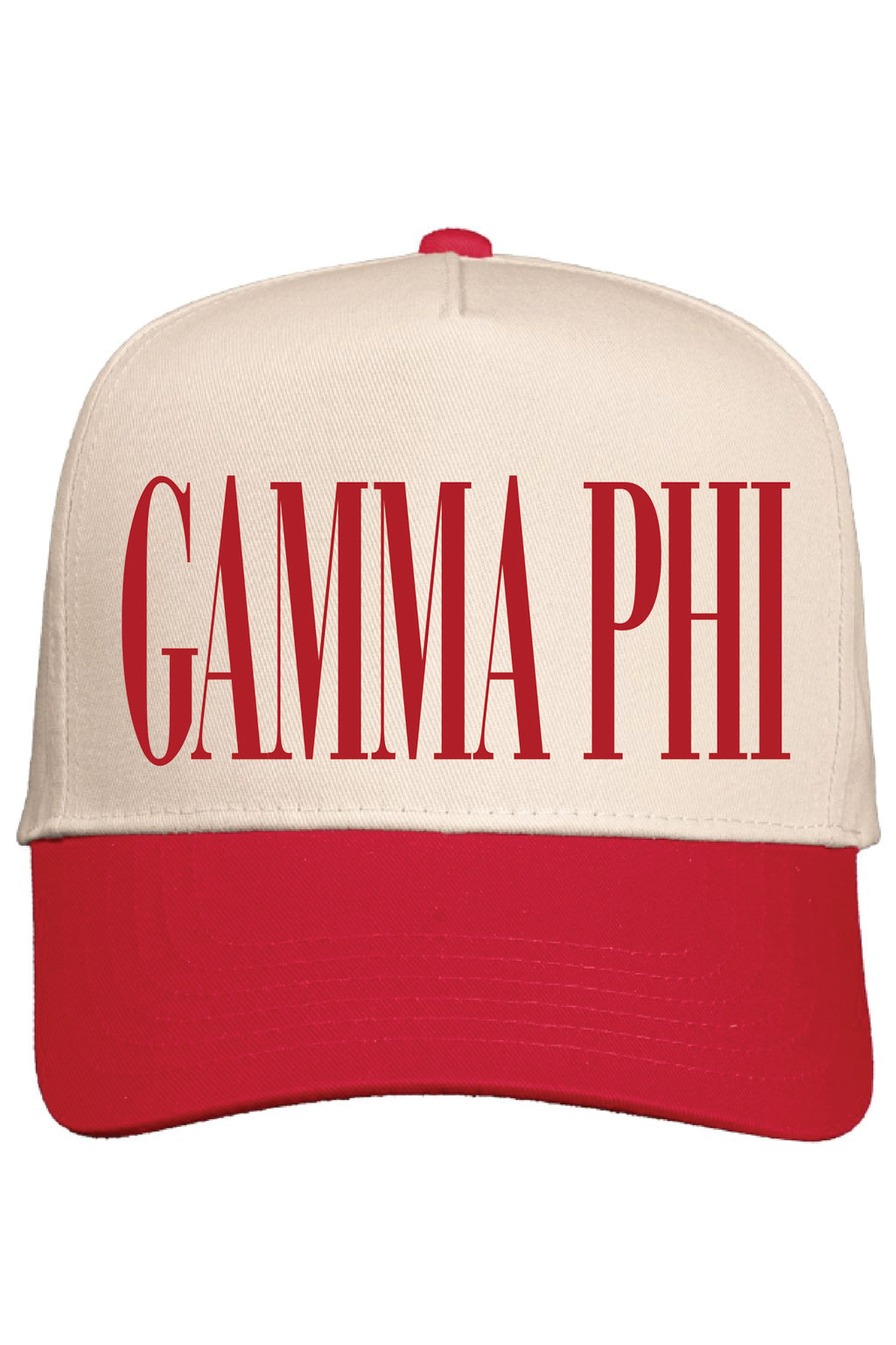 Alpha Chi Red and Natural Baseball Cap