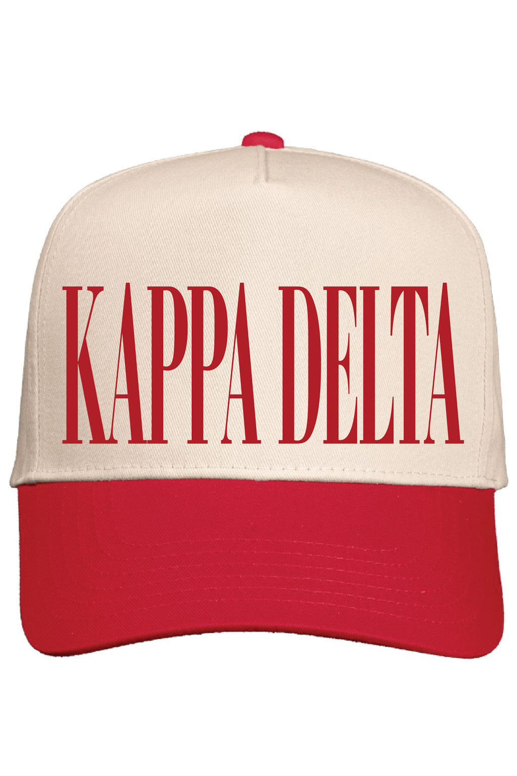 Alpha Chi Red and Natural Baseball Cap