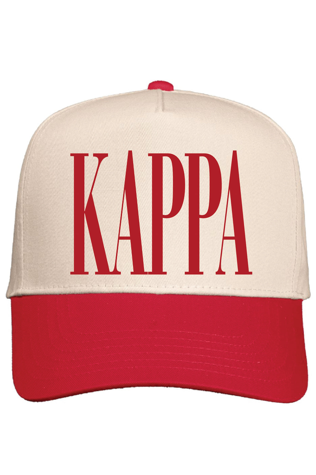 Alpha Chi Red and Natural Baseball Cap