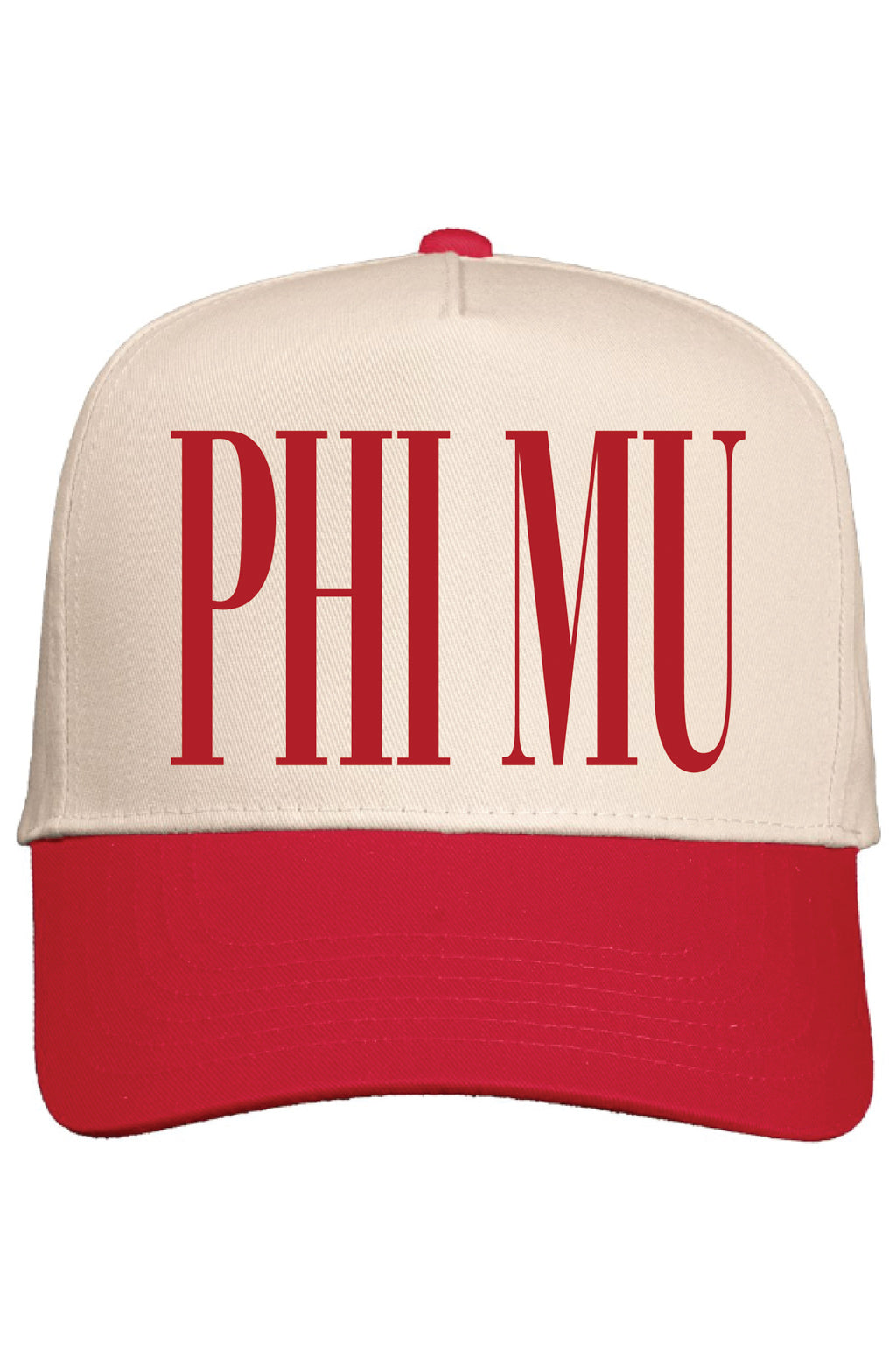 Alpha Chi Red and Natural Baseball Cap