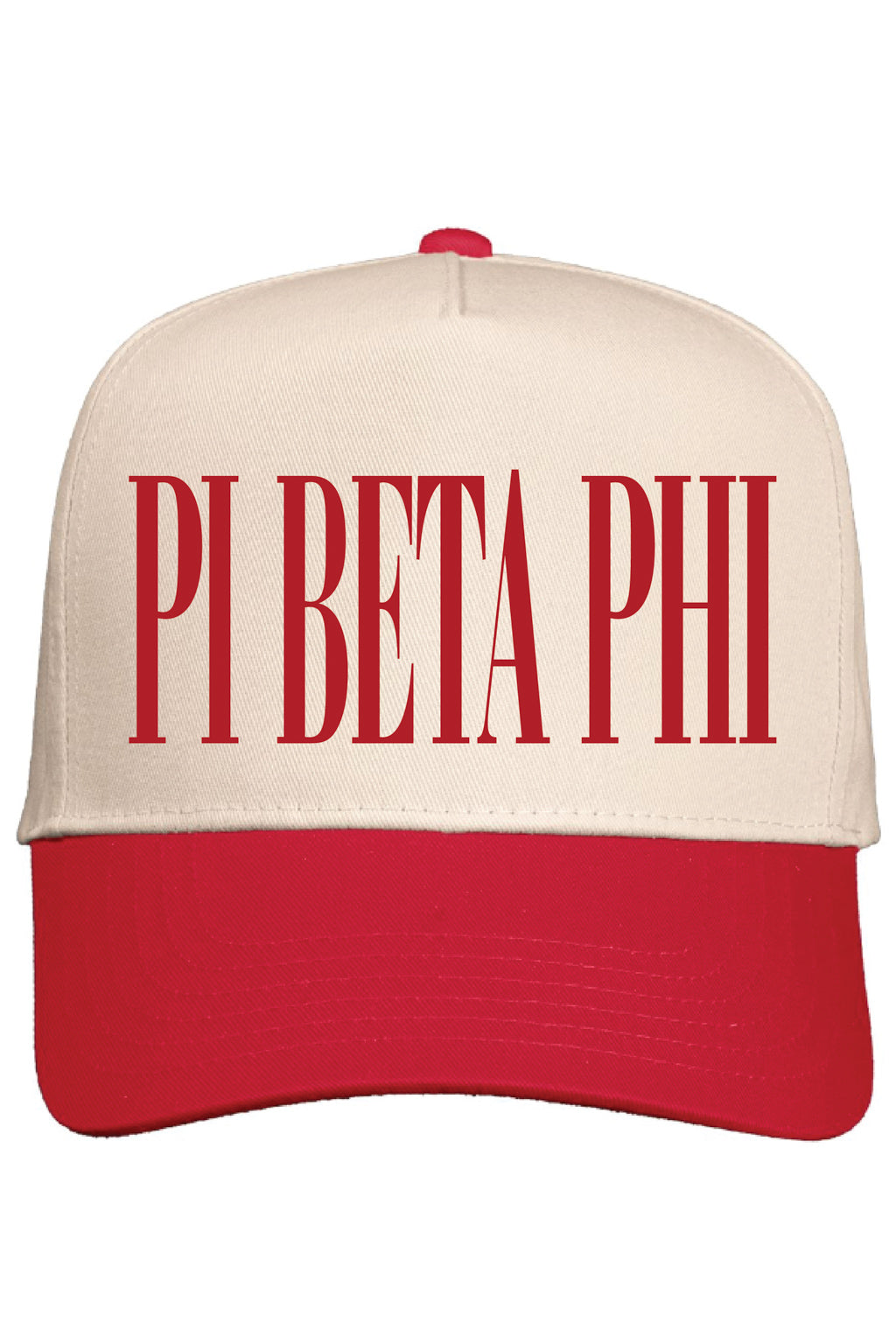 Alpha Chi Red and Natural Baseball Cap