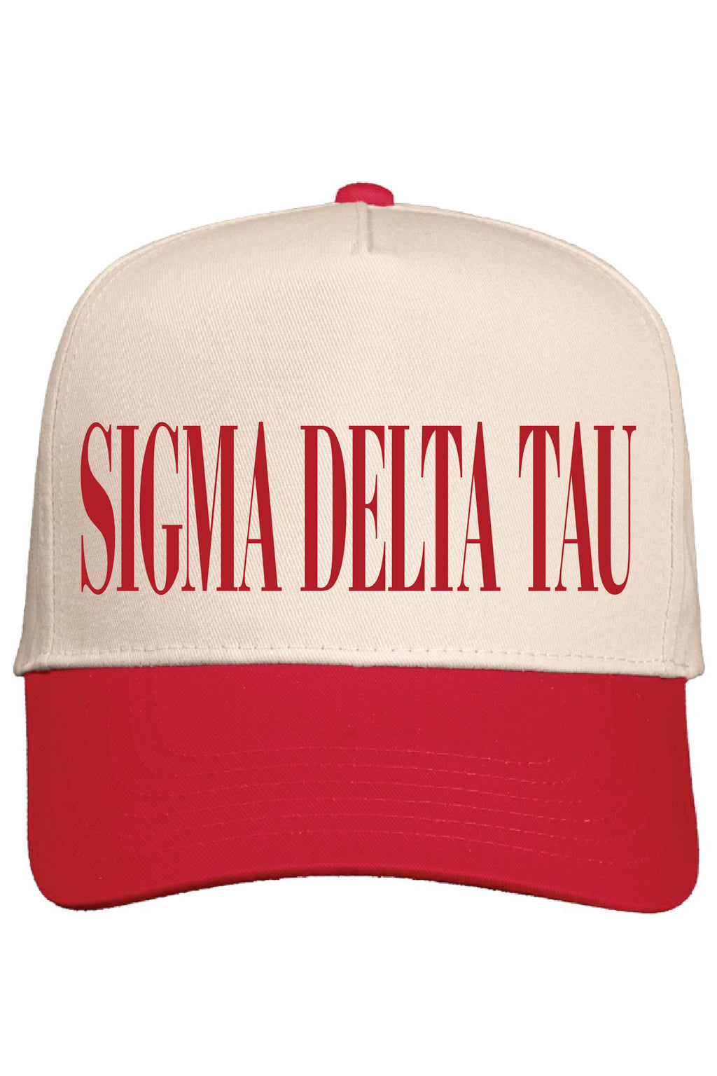 Alpha Chi Red and Natural Baseball Cap