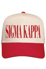 Alpha Chi Red and Natural Baseball Cap