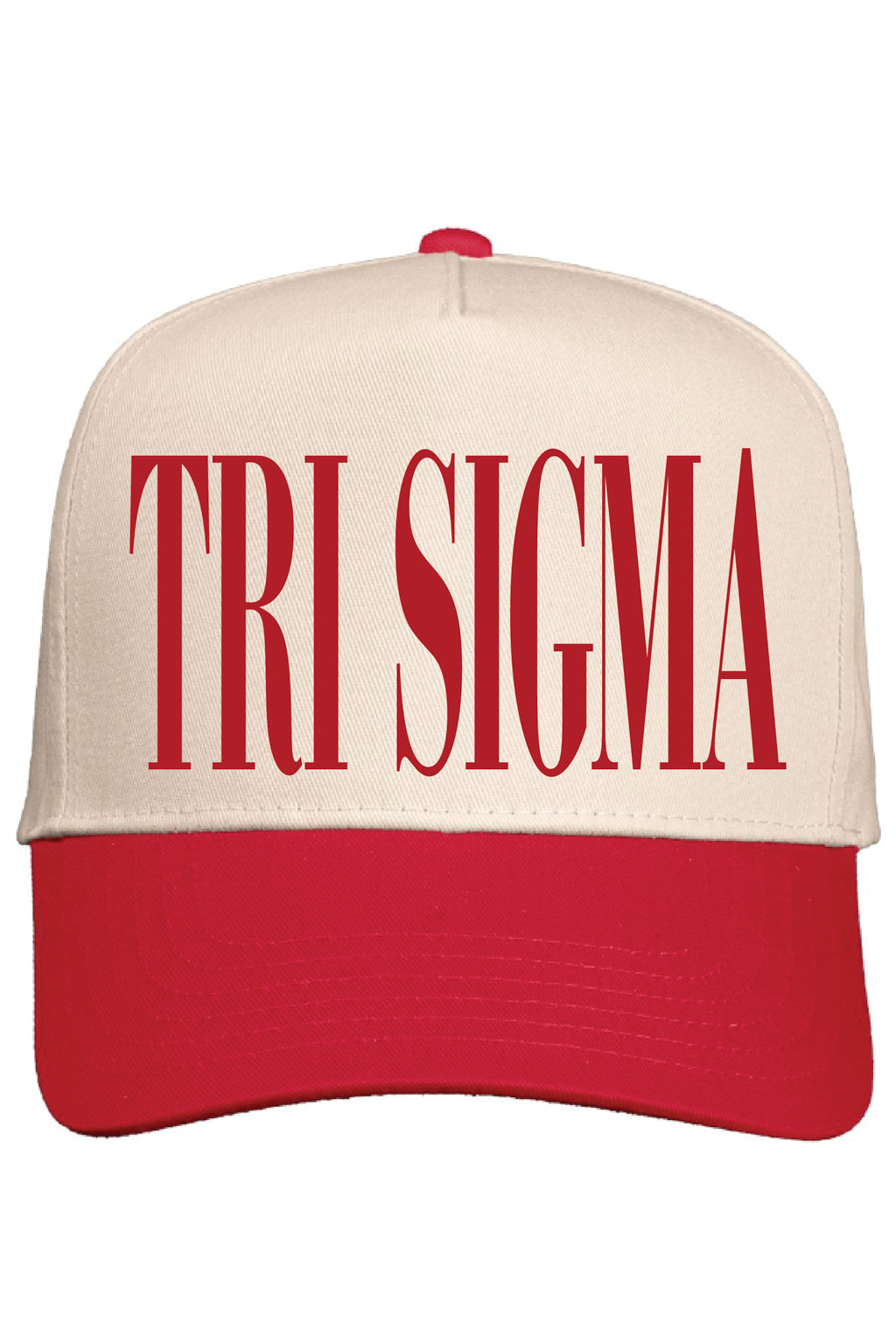 Alpha Chi Red and Natural Baseball Cap