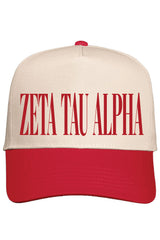 Alpha Chi Red and Natural Baseball Cap