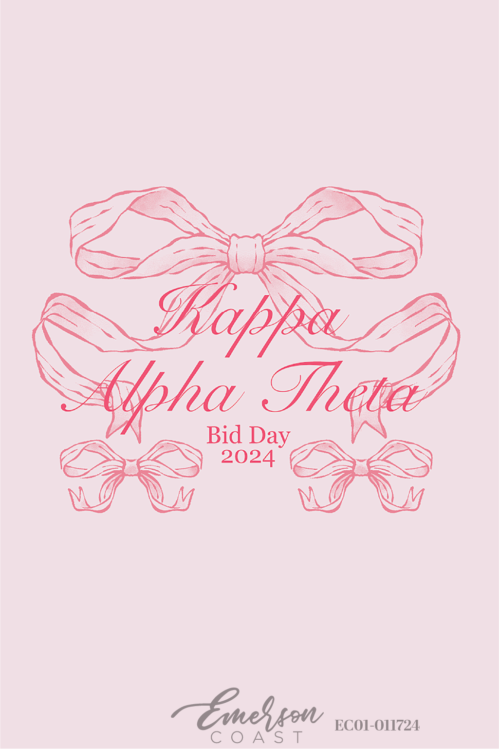 Kappa Alpha Theta Pink Bow Bid Day T-Shirt