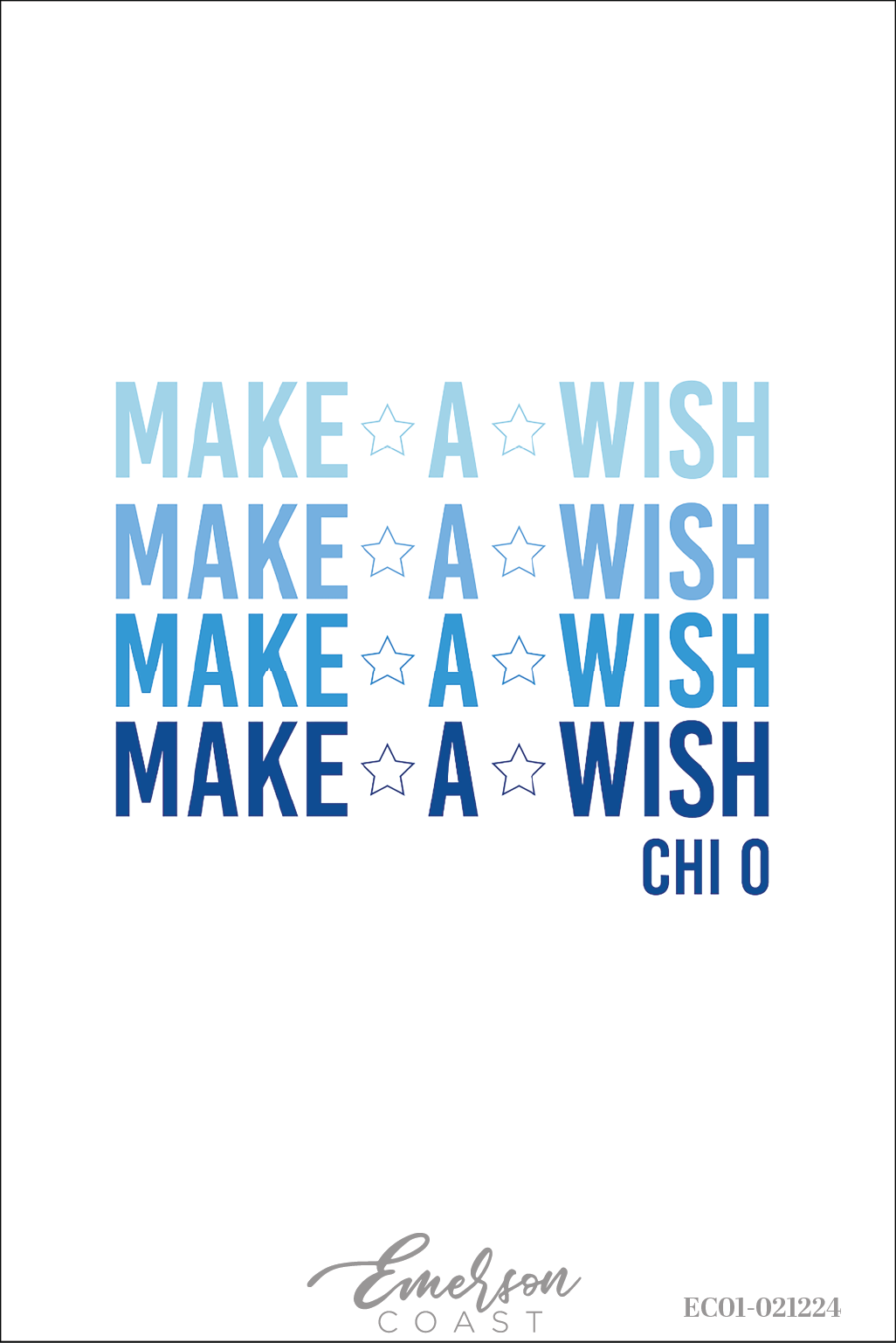 Chi Omega Make A Wish Blue Ombre Tshirt