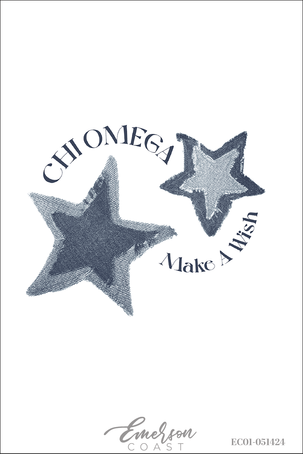 Chi Omega Make A Wish Star Patchwork Tee