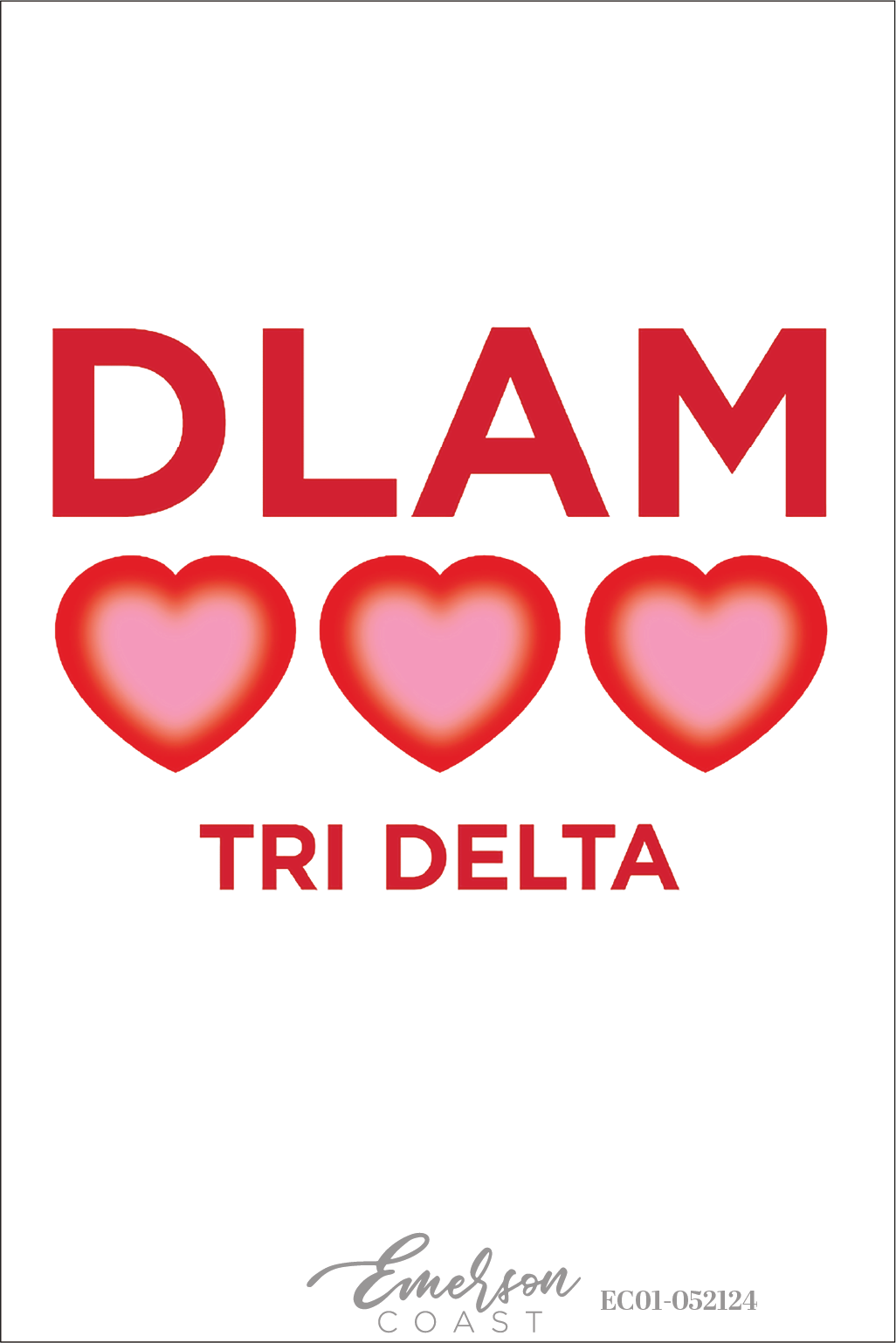 Delta Delta Delta DLAM Hearts Bid Day T-Shirt