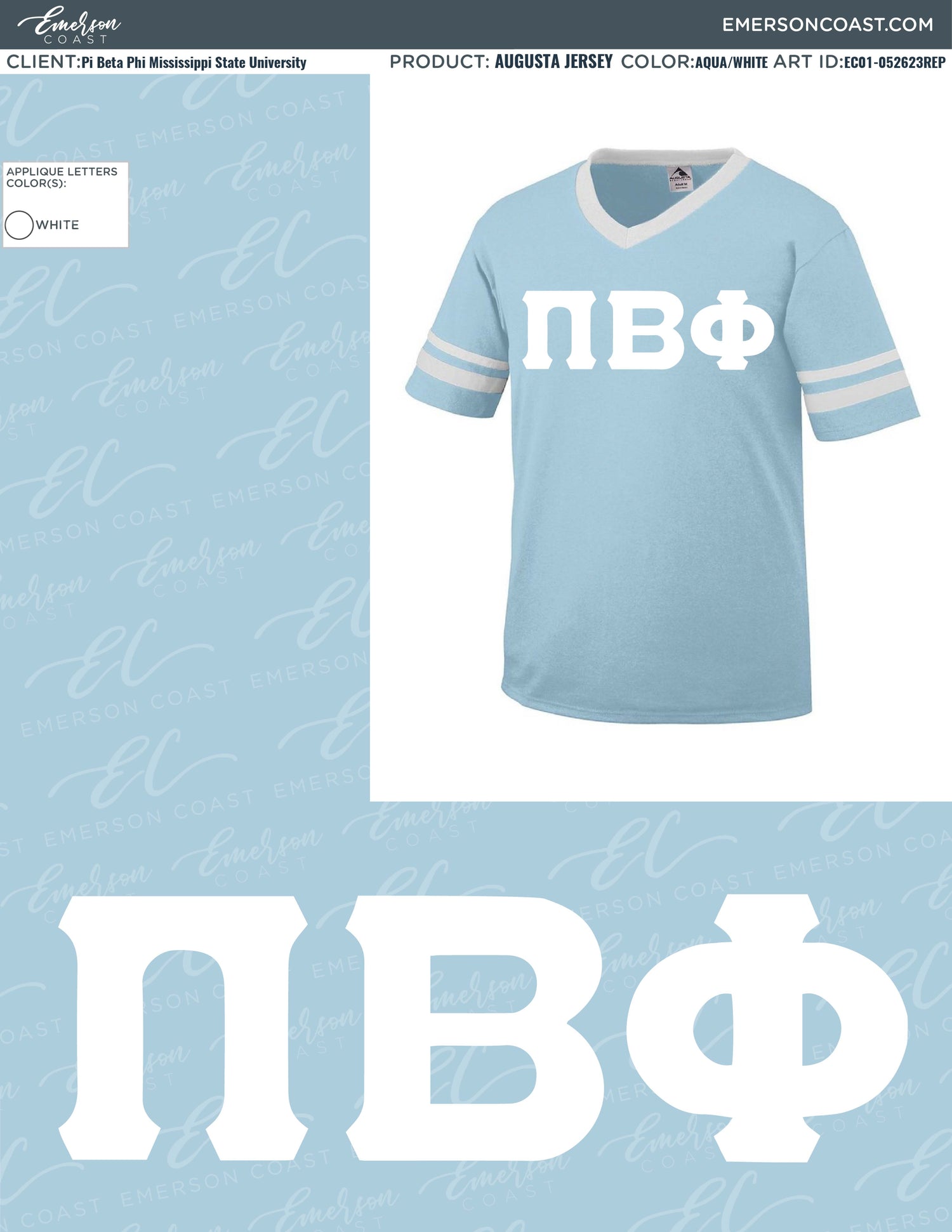 EC01-052623REP Pi Beta Phi Mississippi State University Stitched Letter Bid Day 2023-BD