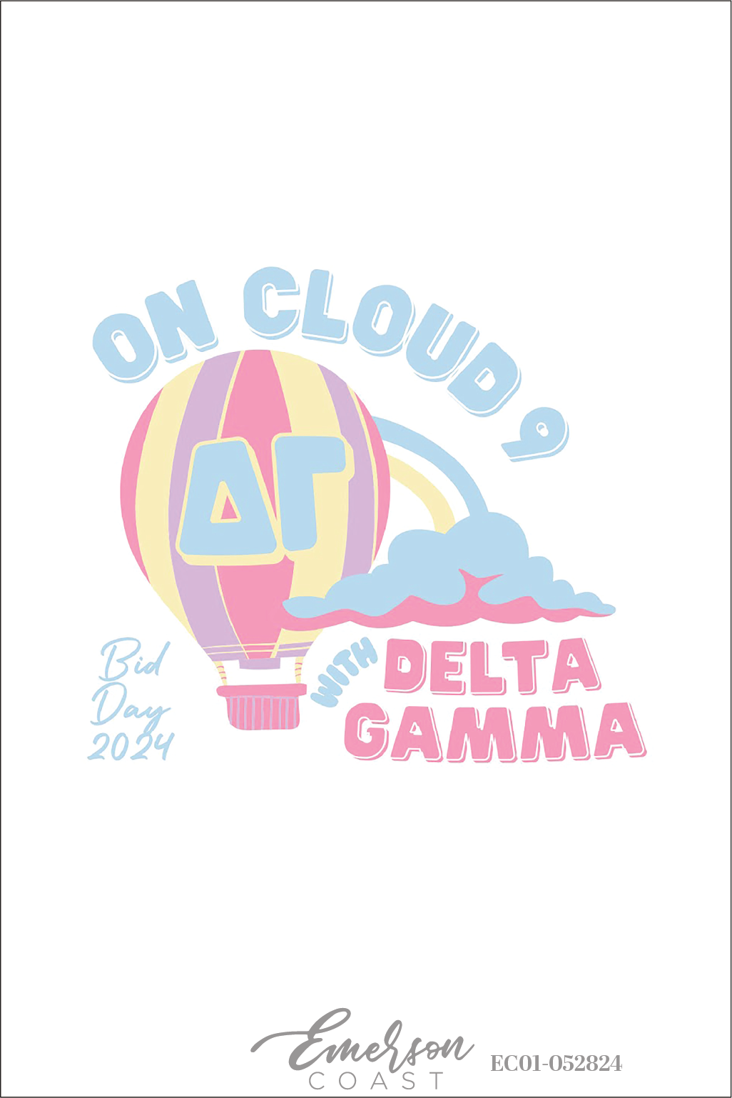 Delta Gamma On Cloud 9 Bid Day T-Shirt