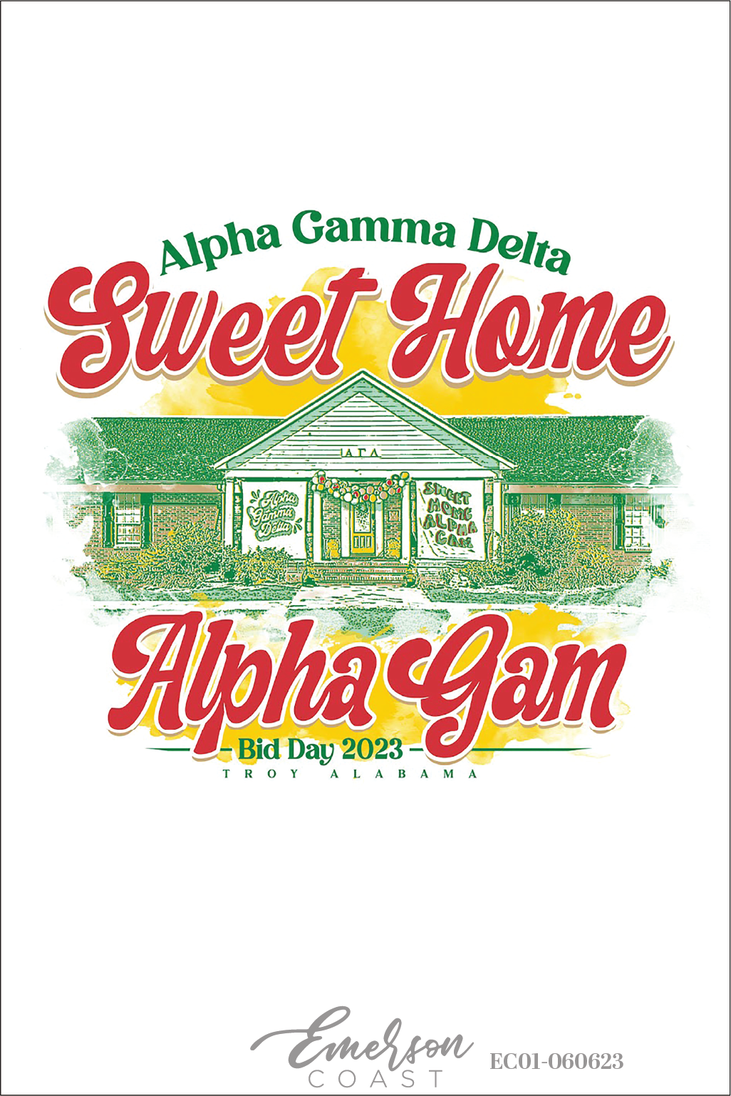Alpha Gamma Delta Troy University Bid Day T-Shirt
