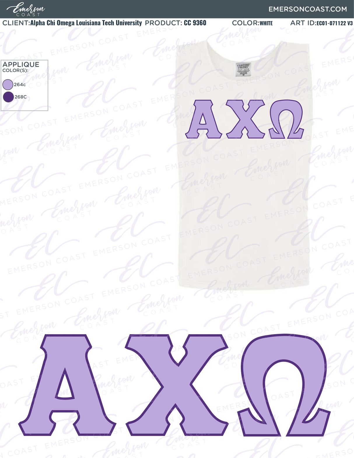 EC01-071122 Alpha Chi Omega Louisiana Tech University Jerseys 2022-03