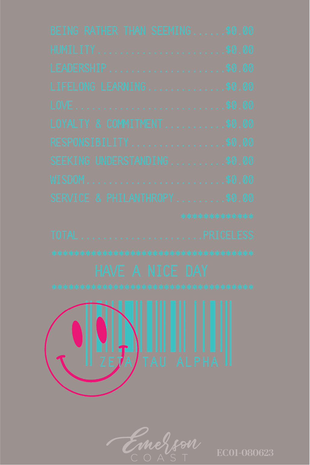 Zeta Tau Alpha Have A Nice Day Recruitment Tee