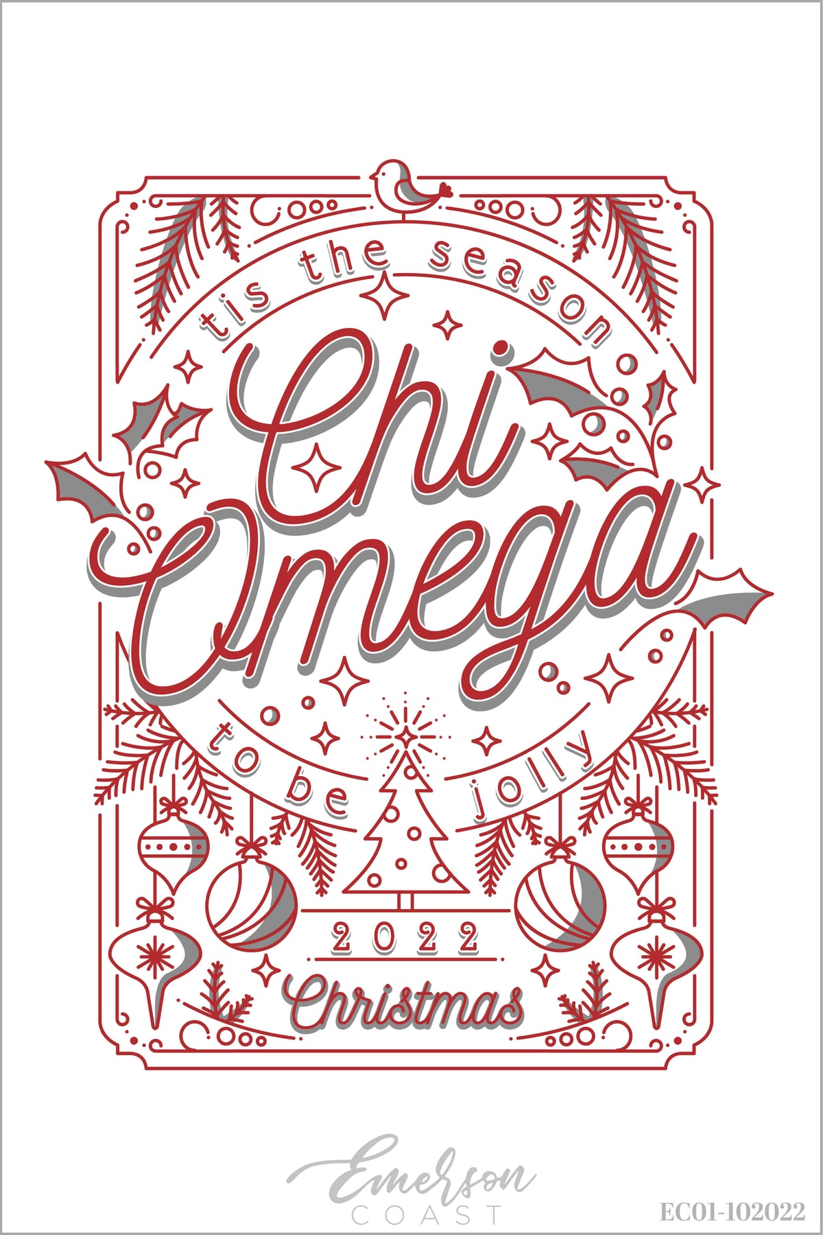 Chi Omega Georgia Southern University Christmas T-shirt