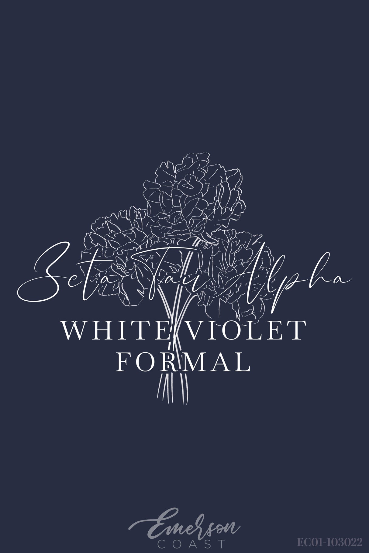 Zeta Tau Alpha Union University White Violet Formal T-shirt