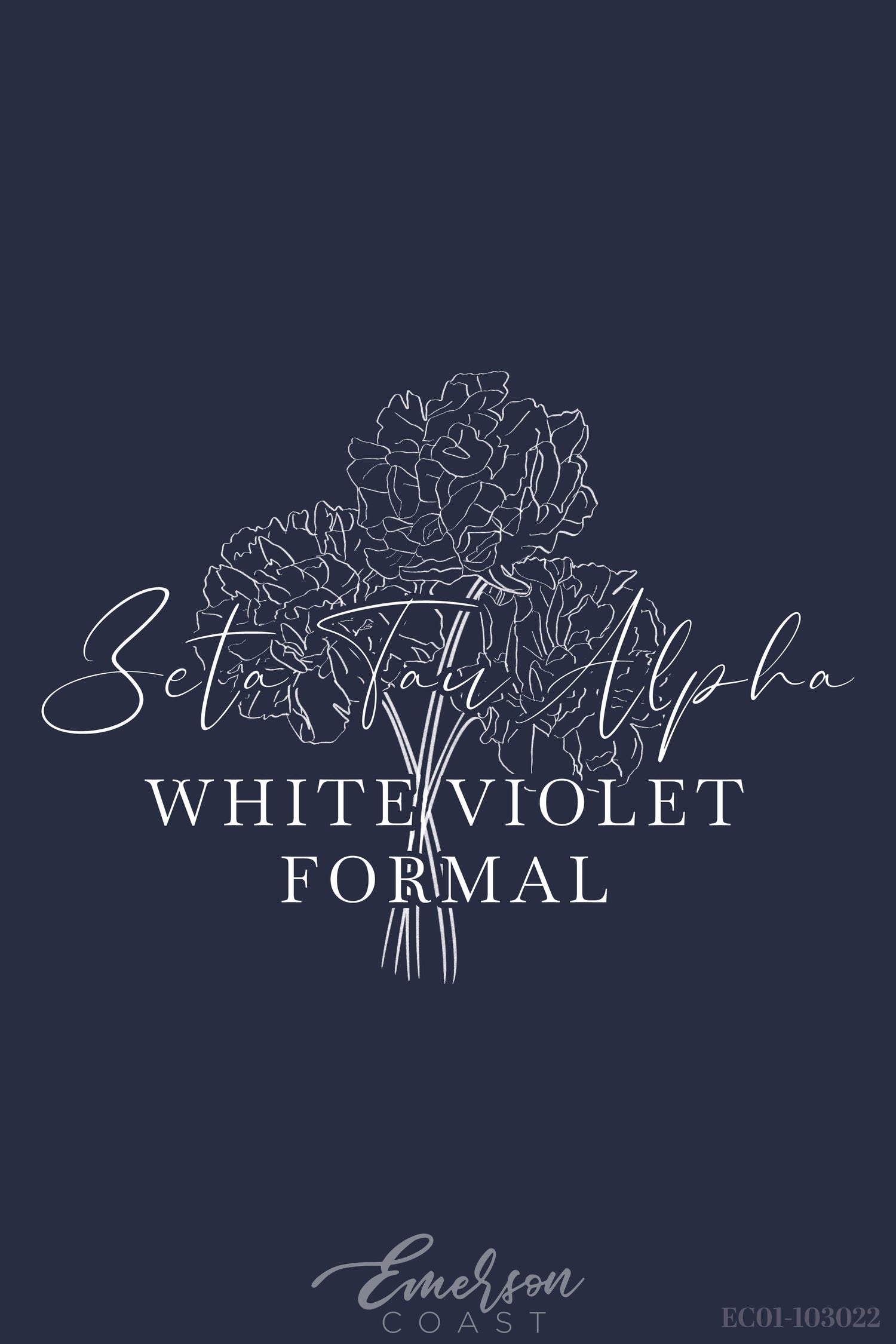 Zeta Tau Alpha Union University White Violet Formal T-shirt