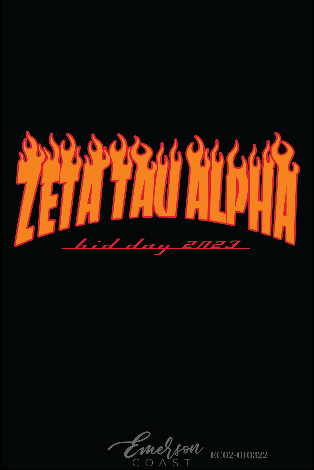 Zeta Tau Alpha Flames Bid Day T-Shirt