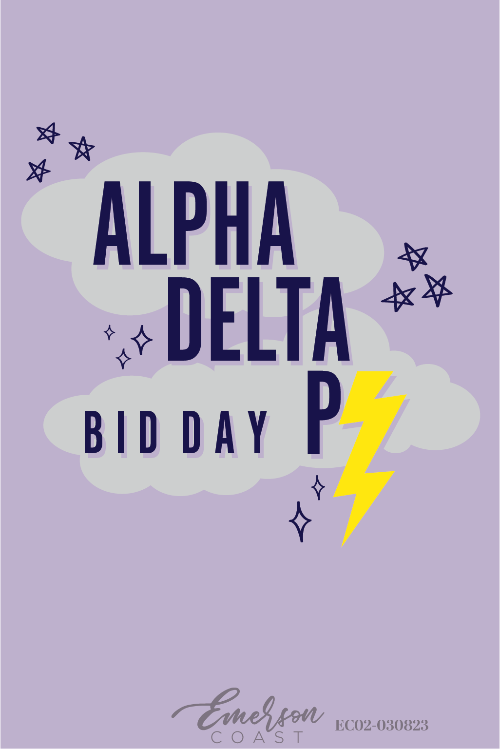 Alpha Delta Pi By Storm Bid Day T-Shirt