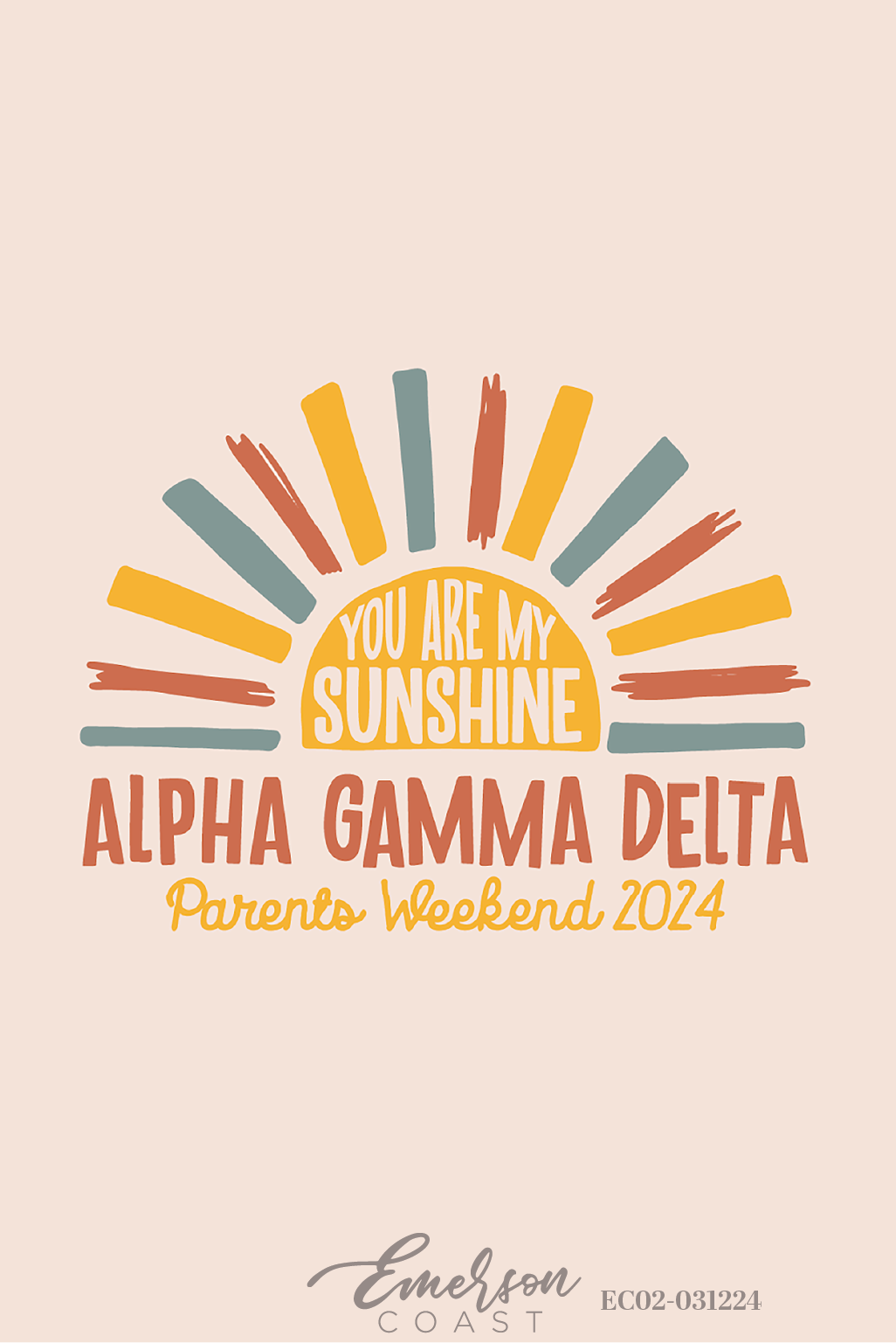 Alpha Gamma Delta You Are My Sunshine Parents Weekend T-Shirt