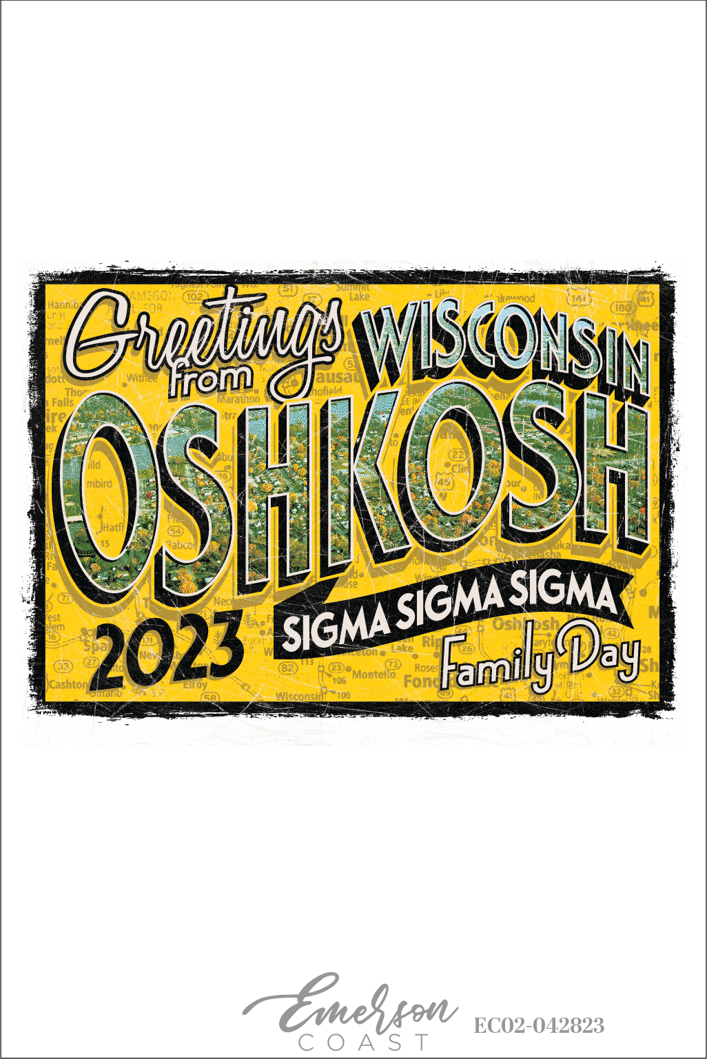 Sigma Sigma Sigma University Of Wisconsin Oshkosh Parents Weekend Postcard T-Shirt