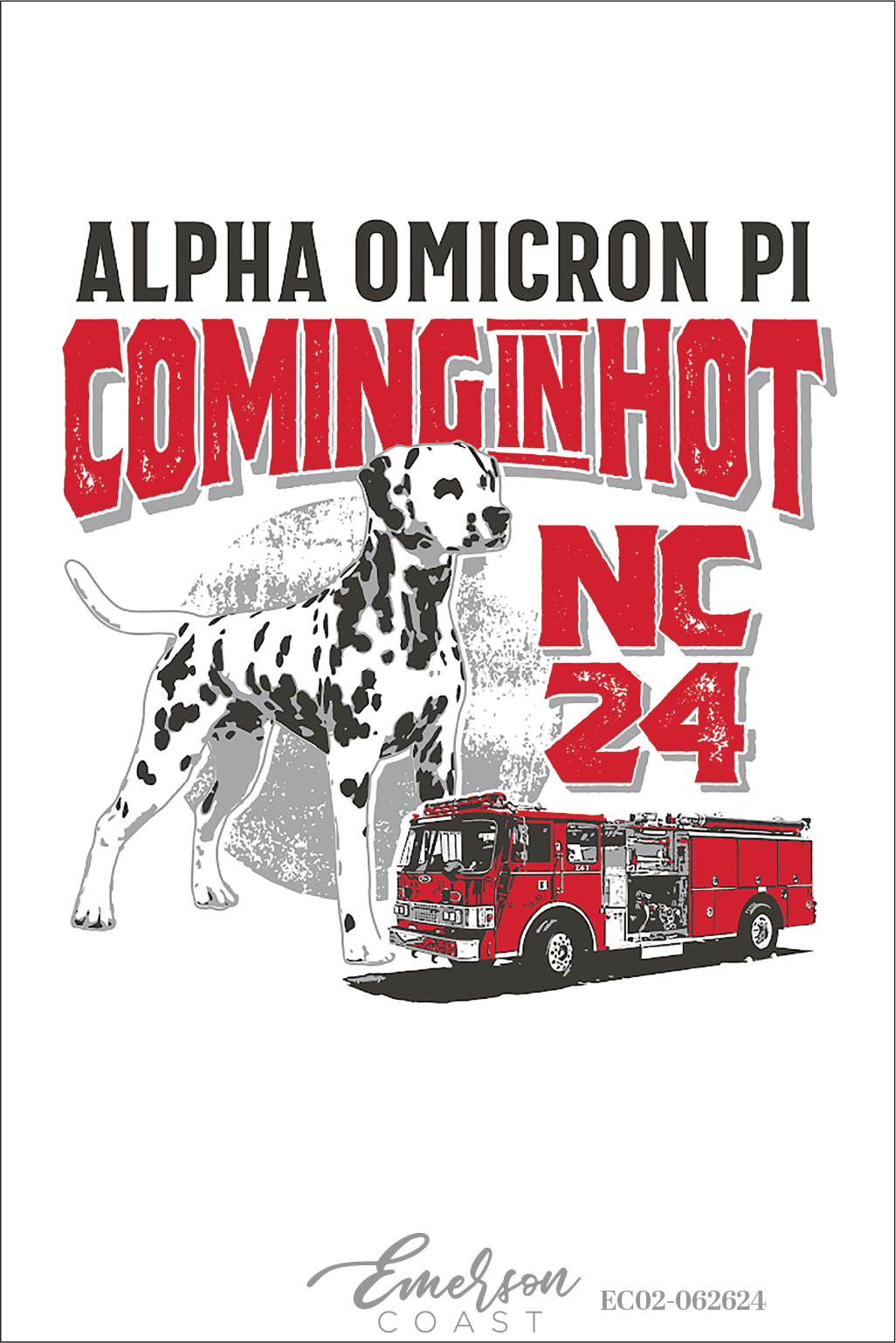 Alpha Omicron Pi Coming In Hot Bid Day T-Shirt