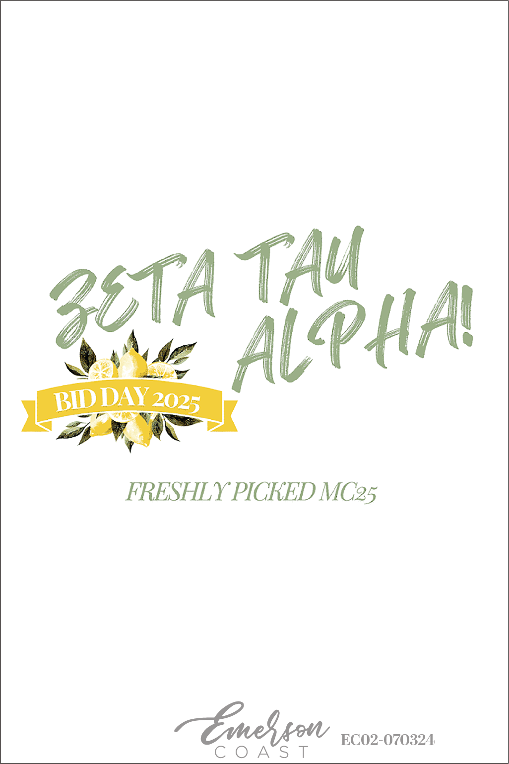 Zeta Tau Alpha Freshly Picked Bid Day T-Shirt