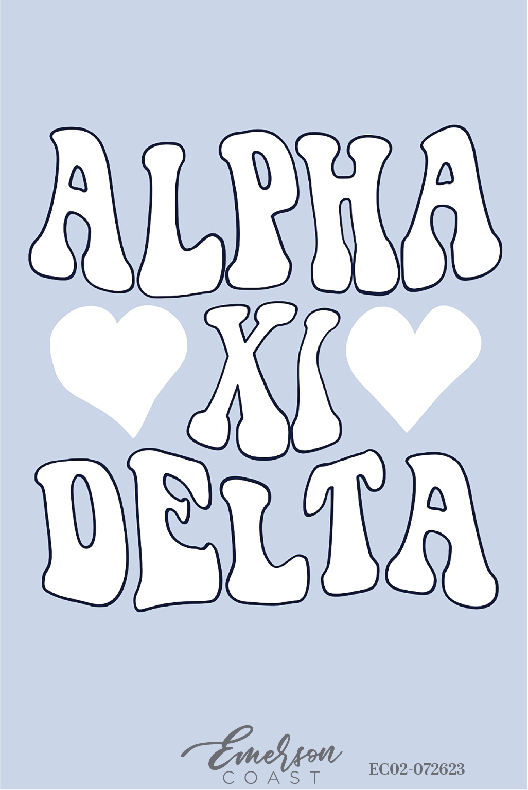 Alpha Xi Delta Bubble Font Recuitment Tee