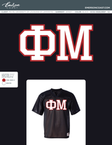 Phi Mu Black Football Jersey