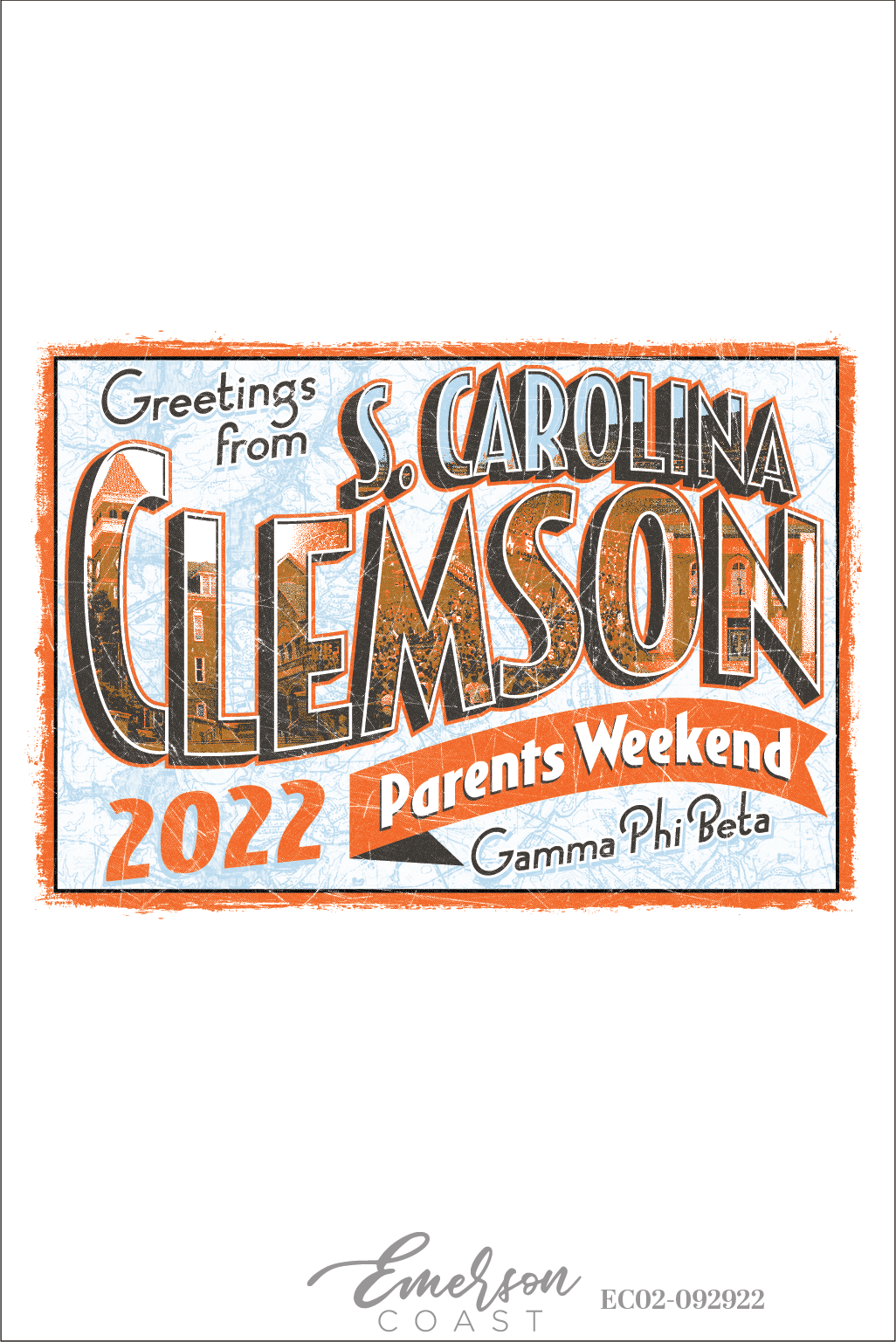 Gamma Phi Beta Clemson University Dad's Weekend Postcard T-Shirt