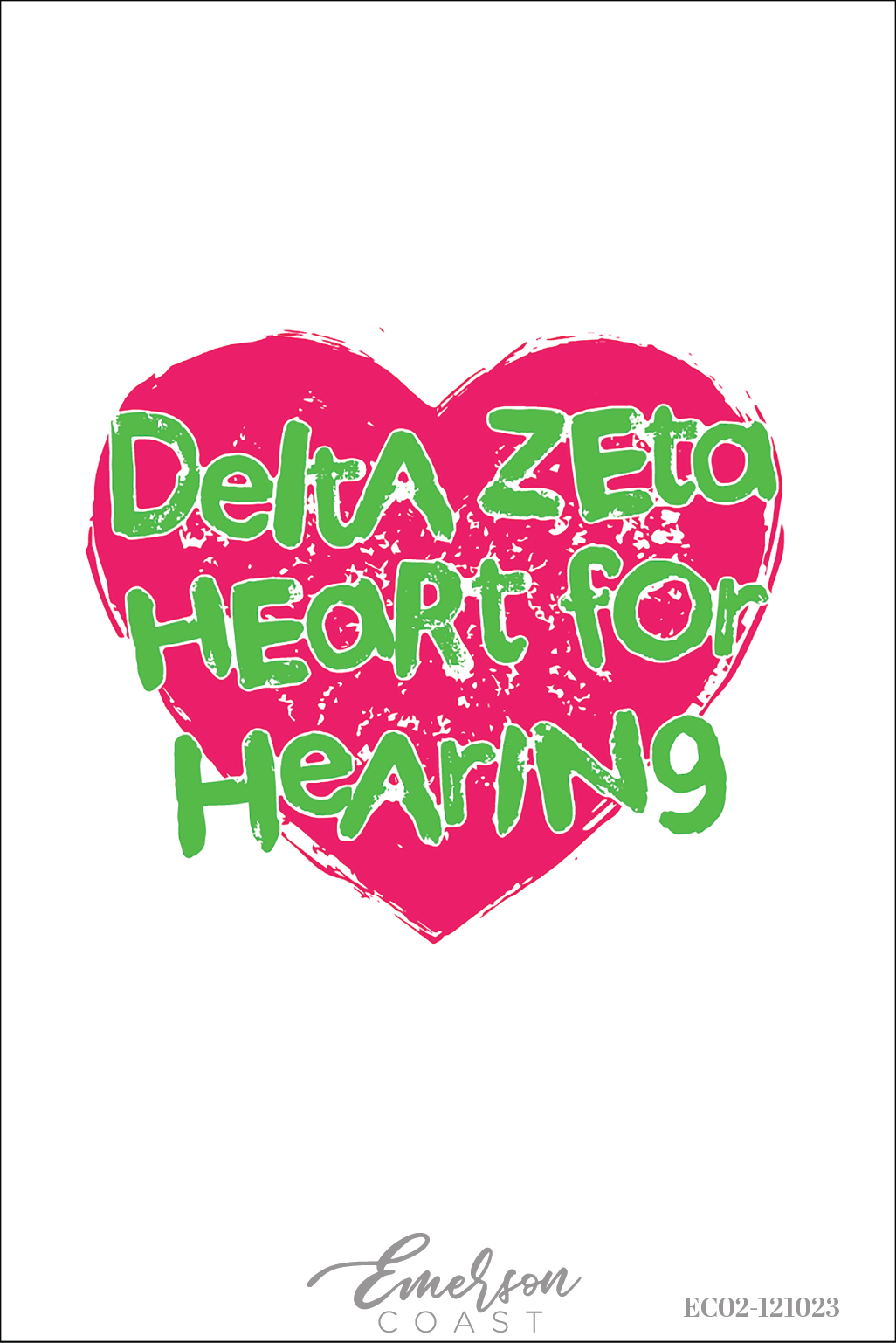 Delta Zeta Heart For Hearing Pink Heart Tee