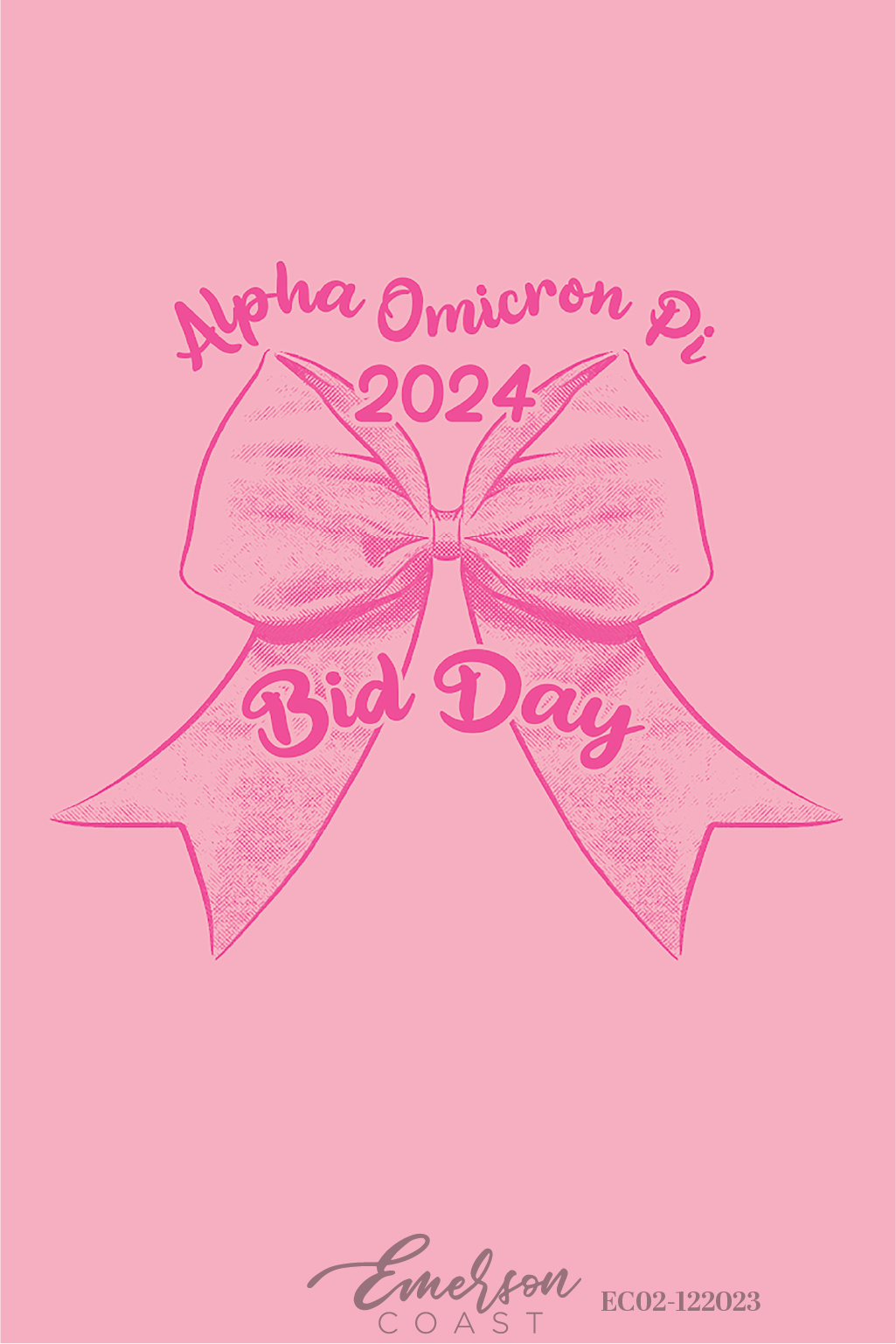 Alpha Omicron Pi Fancy Bow Bid Day T-Shirt