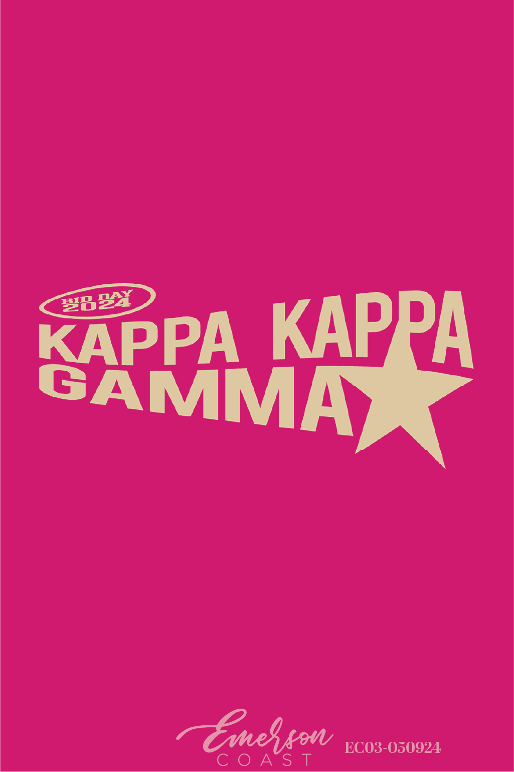 Kappa Kappa Gamma Hot Pink Star Bid Day T-Shirt