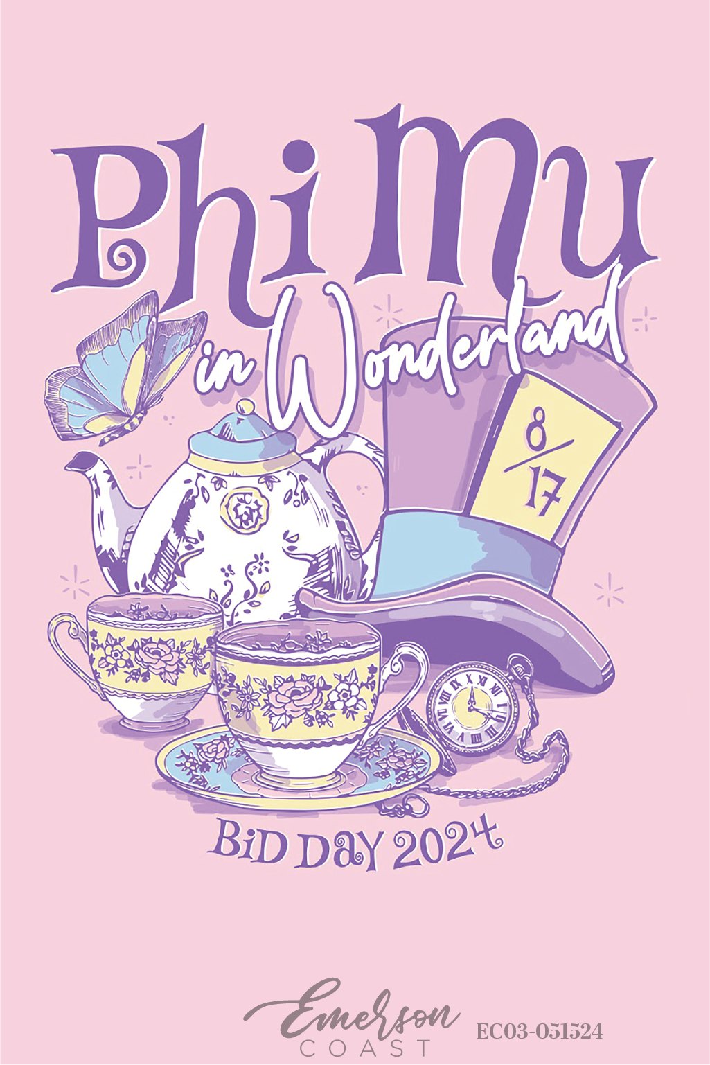 Phi Mu In Wonderland Bid Day T-Shirt