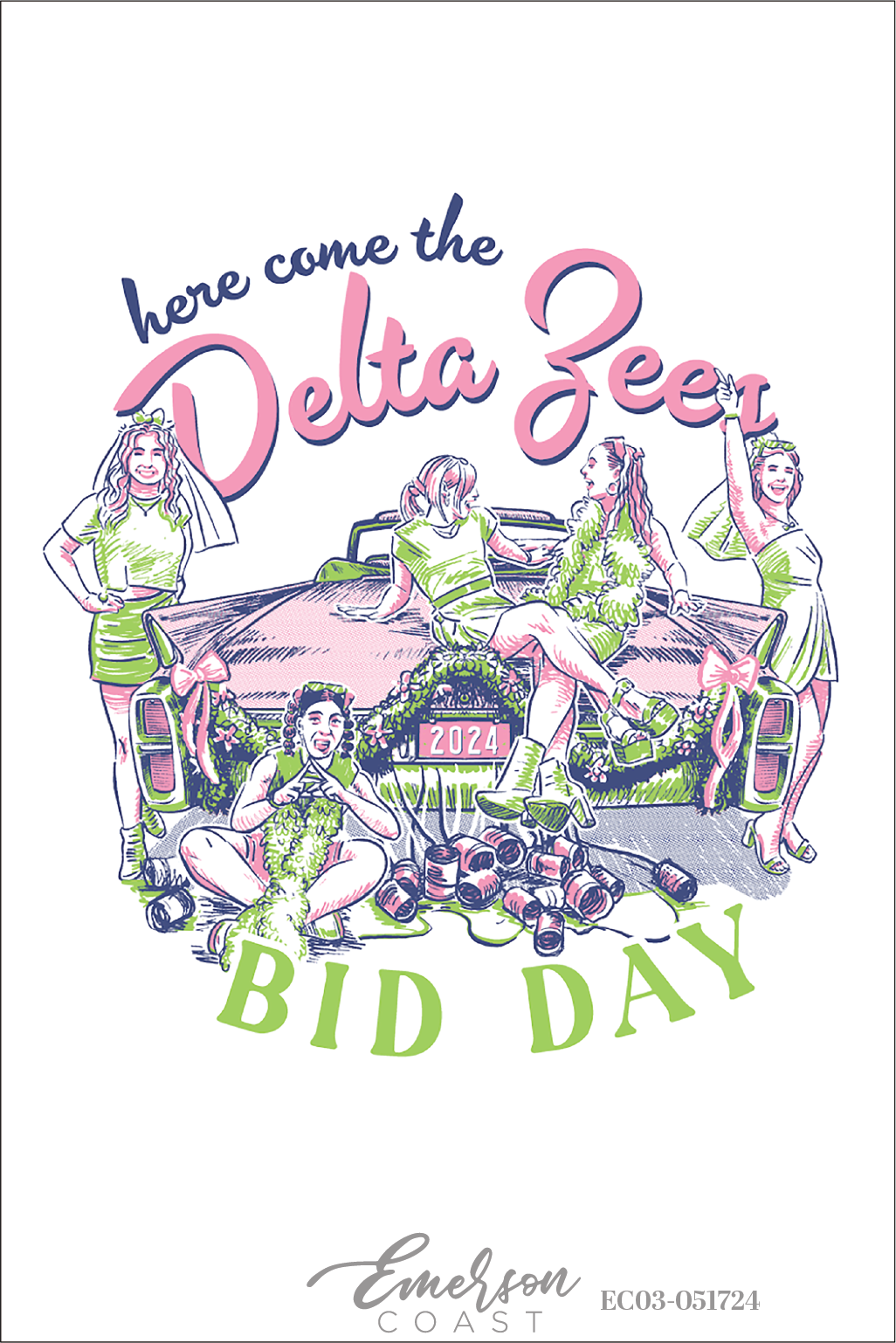 Delta Zeta Here Come The Delta Zees Bid Day T-Shirt