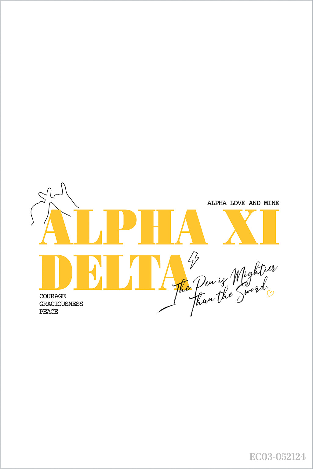 Alpha Xi Delta Southeast Missouri State University Doodle Recruitment Notch Tee