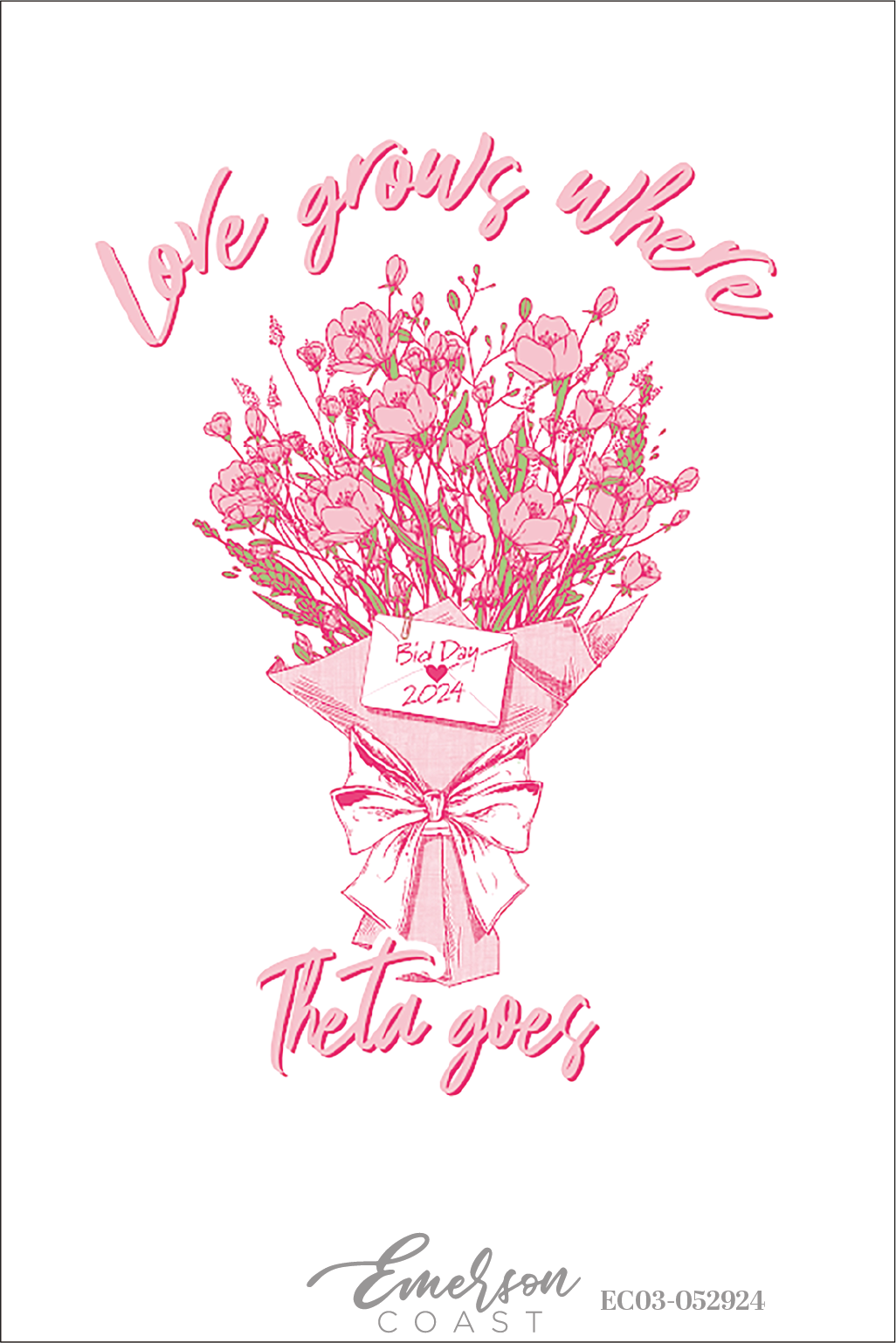 Kappa Alpha Theta Love Grows Where Theta Goes Bid Day T-Shirt