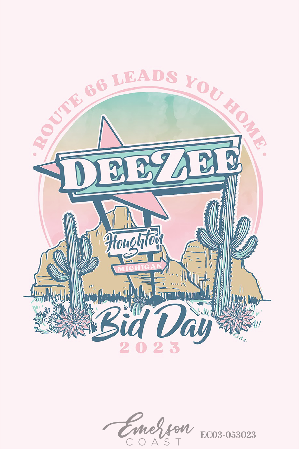 Delta Zeta Route 66 Bid Day T-Shirt