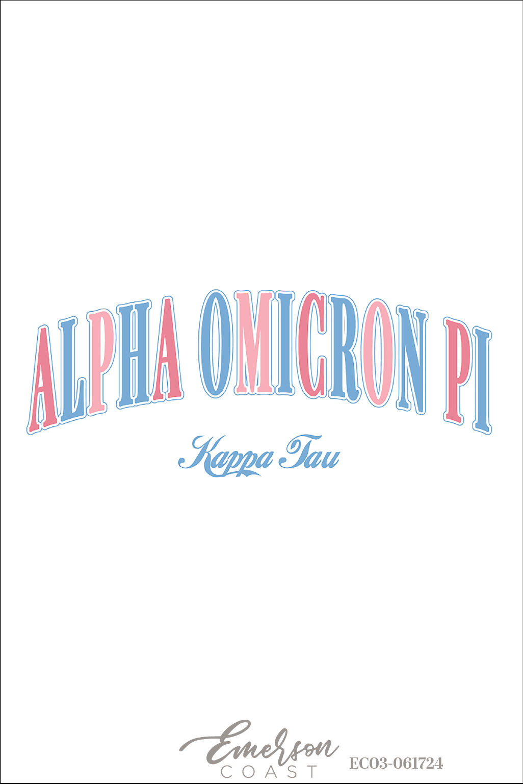 Alpha Omicron Pi Bold Arch Font Recruitment Tee