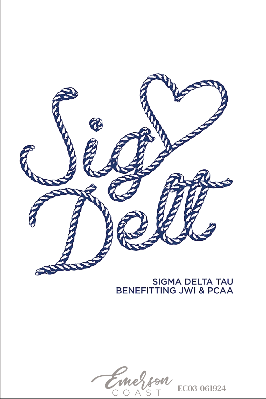 Sigma Delta Tau Rope Font Philanthropy Recruitment Tank