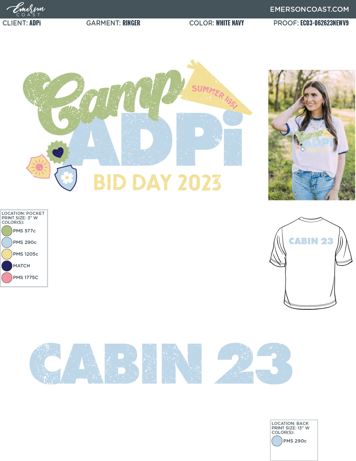 Camp ADPi Bid Day Ringer Tee
